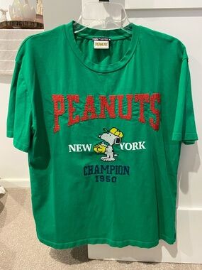 Zara Embroidered Peanuts Logo Tee